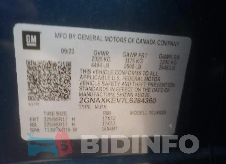2GNAXKEV7L6284360 Photo# 13