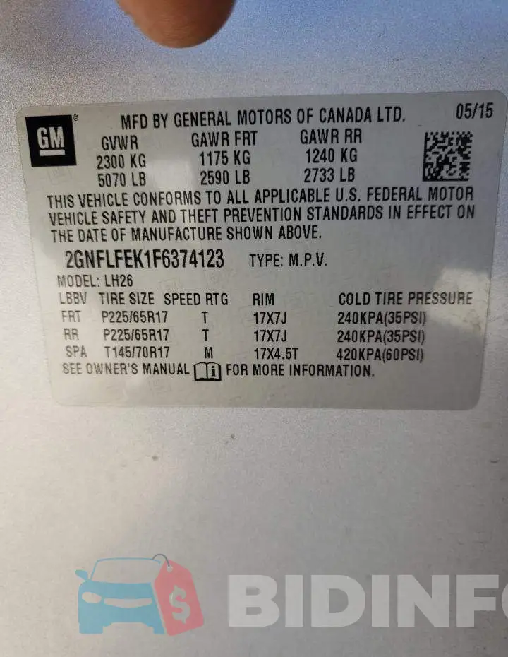 2GNFLFEK1F6374123 Photo# 13