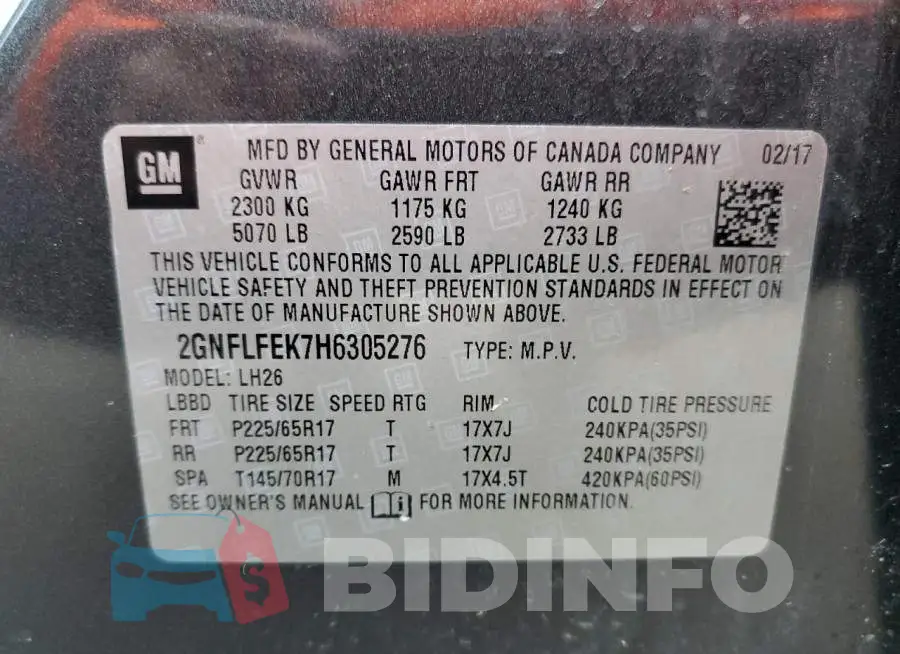 2GNFLFEK7H6305276 Photo# 13