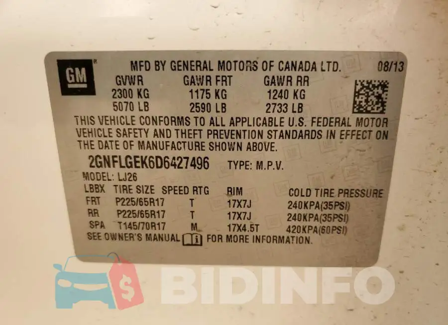 2GNFLGEK6D6427496 Photo# 10