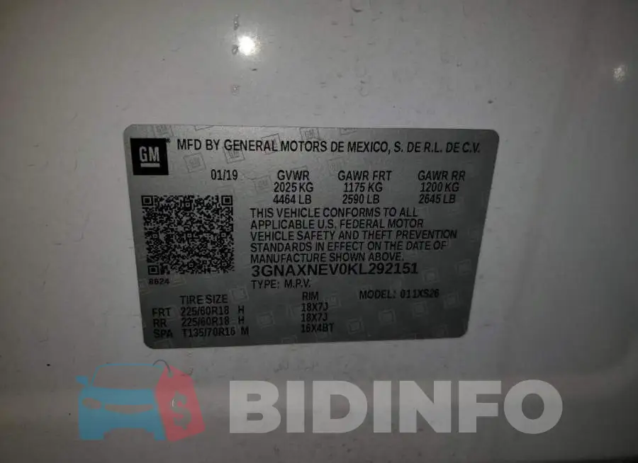 3GNAXNEV0KL292151 Photo# 13