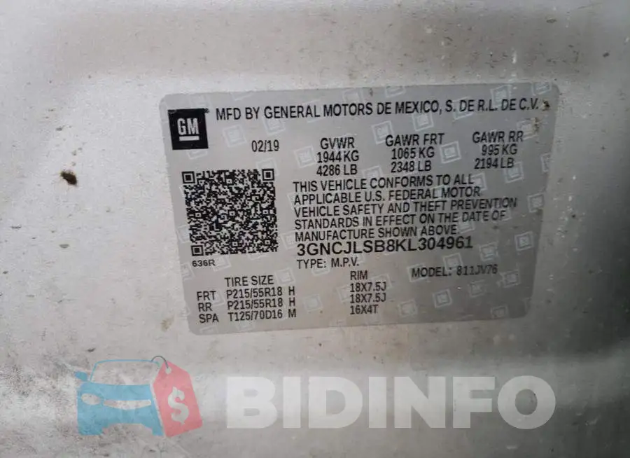 3GNCJLSB8KL304961 Photo# 13