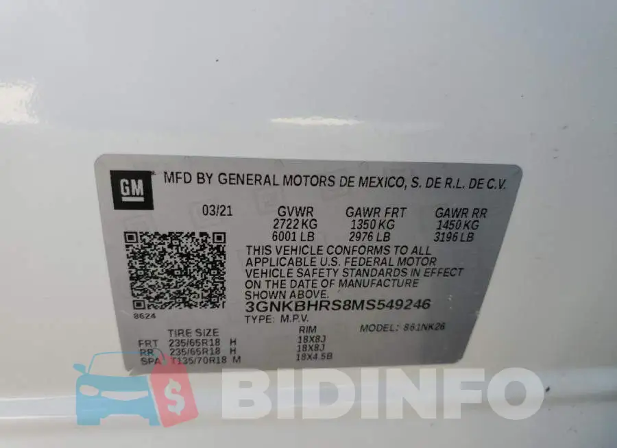3GNKBHRS8MS549246 Photo# 10