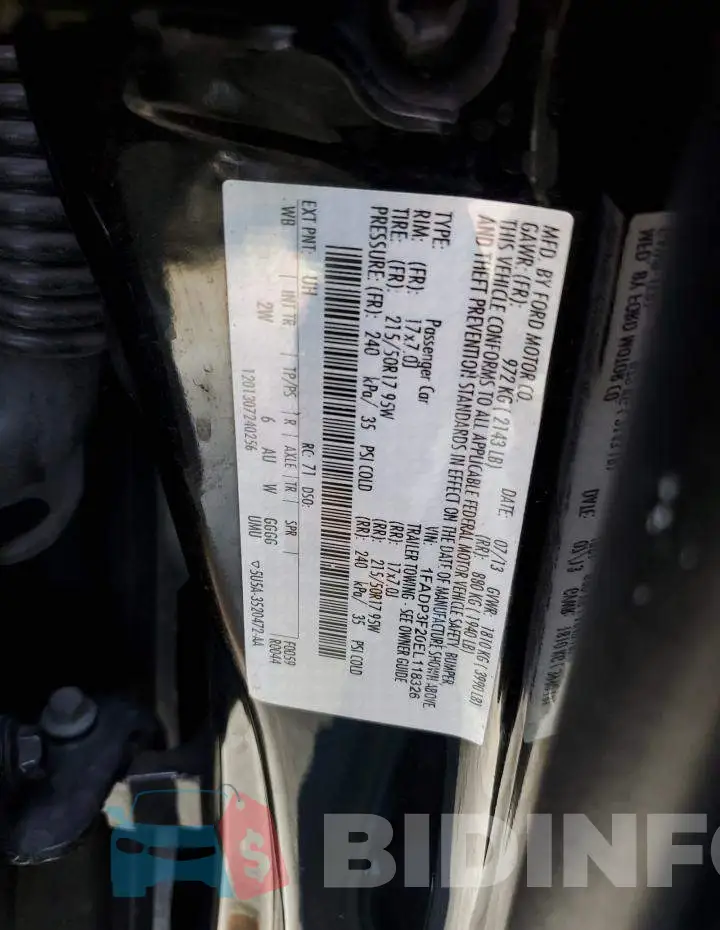 1FADP3F20EL118326 Photo# 10
