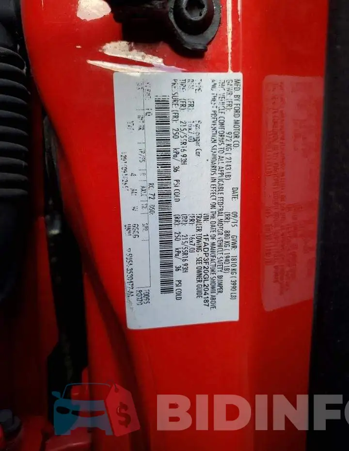 1FADP3F20GL204187 Photo# 12
