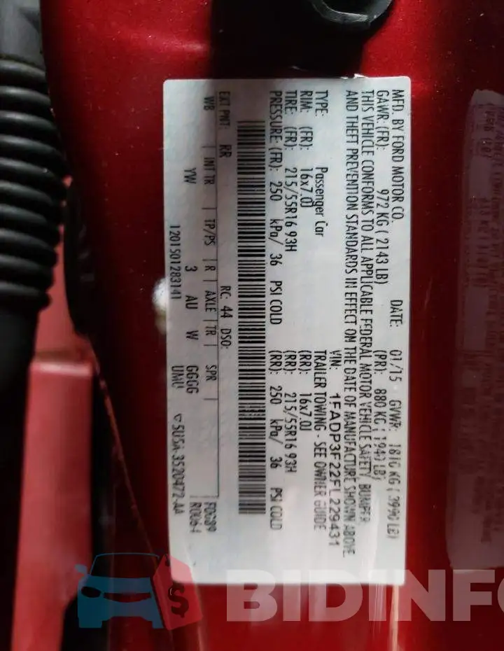 1FADP3F22FL229431 Photo# 12