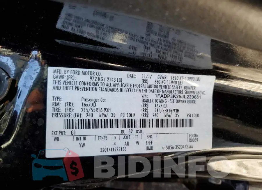 1FADP3K25JL229681 Photo# 10