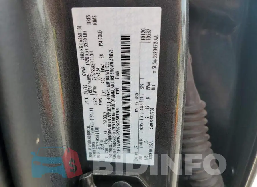 1FTEW1CP7KKC66755 Photo# 13
