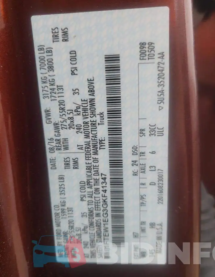 1FTEW1EG3GKF41347 Photo# 12