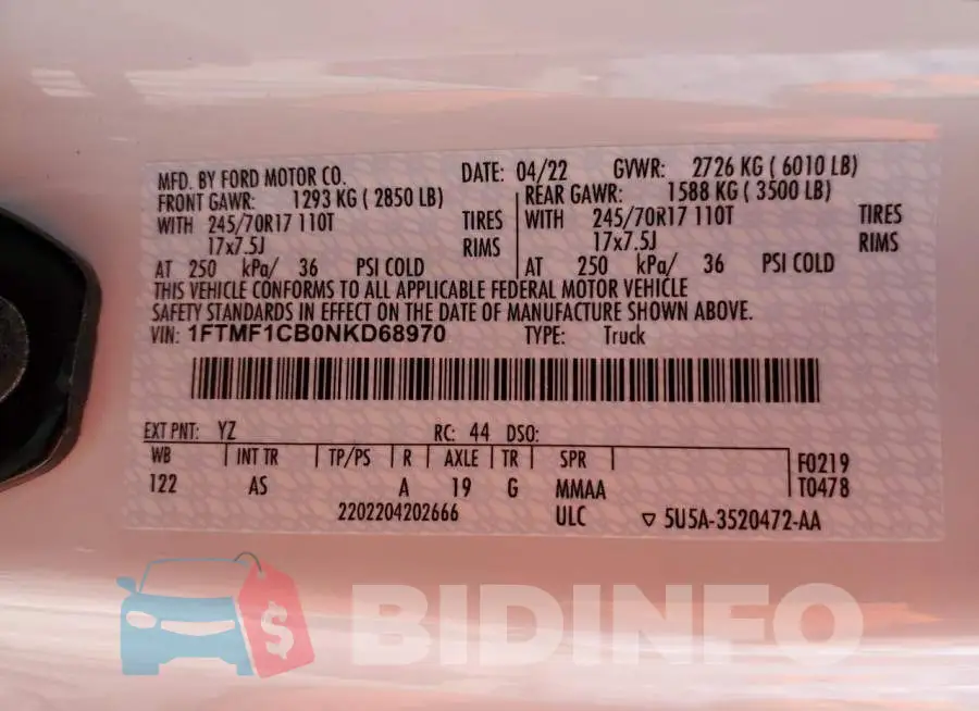 1FTMF1CB0NKD68970 Photo# 10