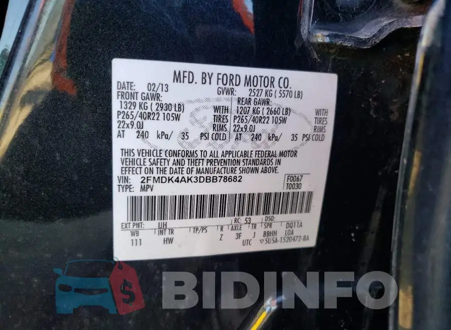 2FMDK4AK3DBB78682 Photo# 10