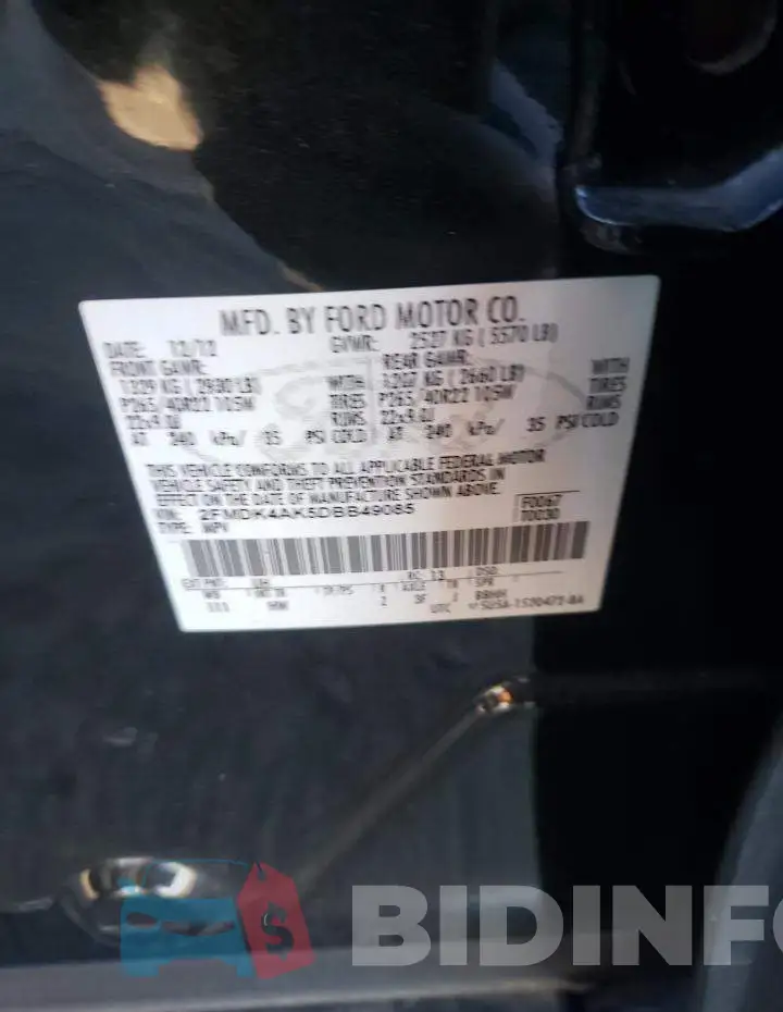 2FMDK4AK5DBB49085 Photo# 12
