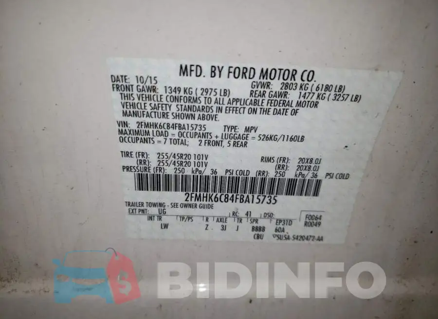 2FMHK6C84FBA15735 Photo# 10