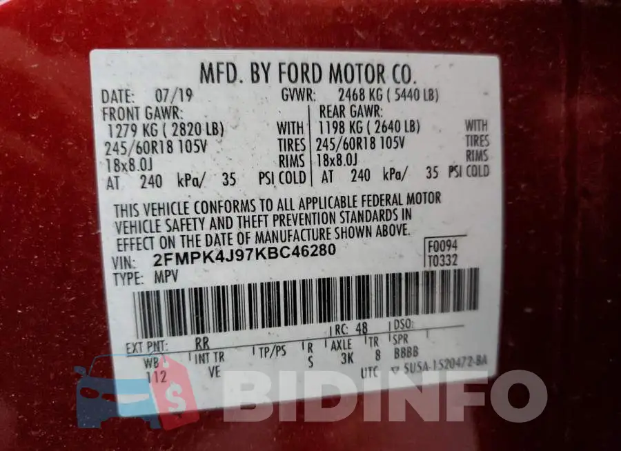 2FMPK4J97KBC46280 Photo# 10