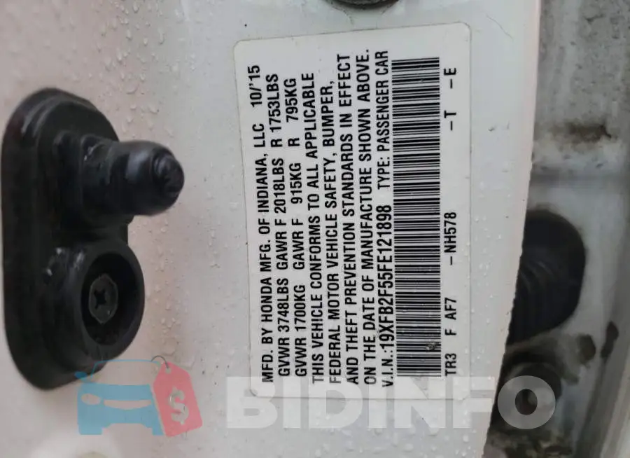 19XFB2F55FE121898 Photo# 10