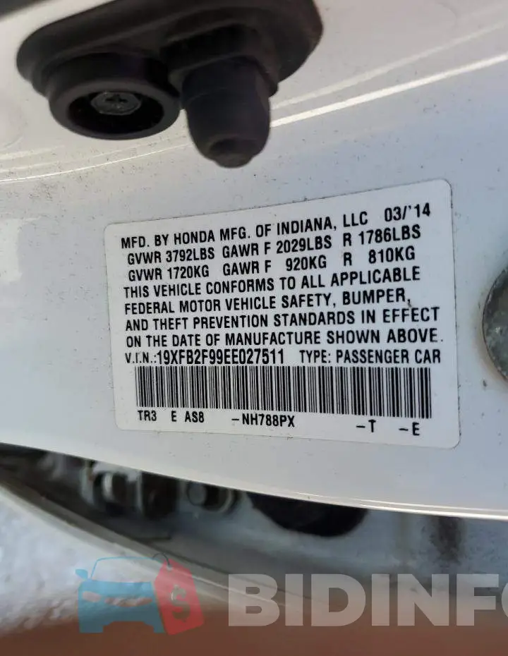 19XFB2F99EE027511 Photo# 12
