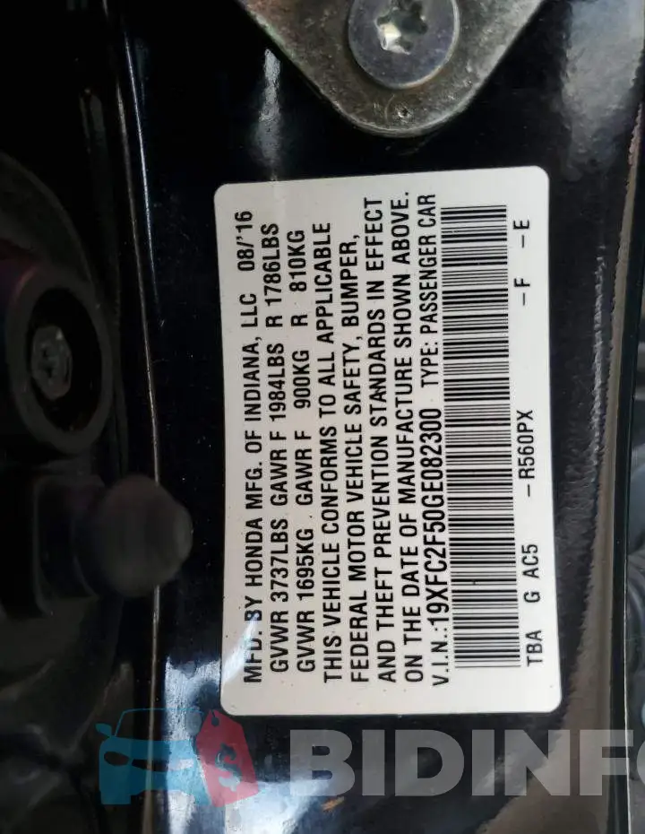 19XFC2F50GE082300 Photo# 12