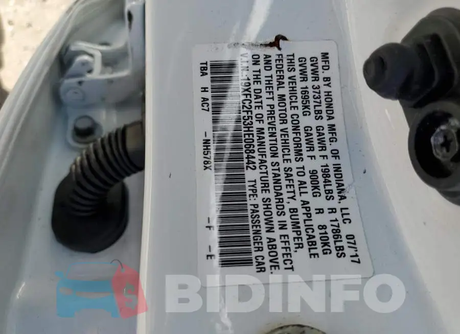 19XFC2F53HE068442 Photo# 10
