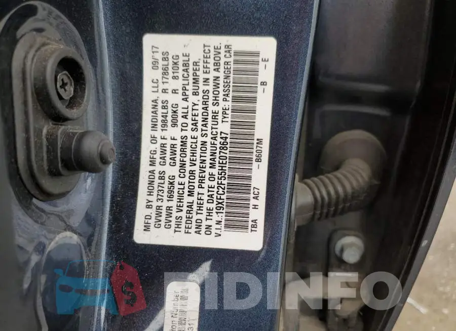19XFC2F55HE078647 Photo# 12