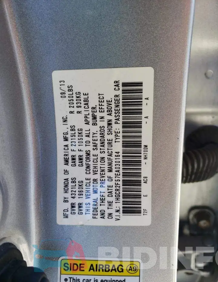 1HGCR2F57EA030164 Photo# 10