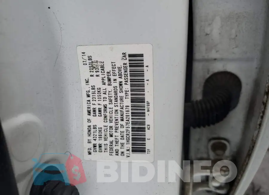 1HGCR2F57EA291679 Photo# 12