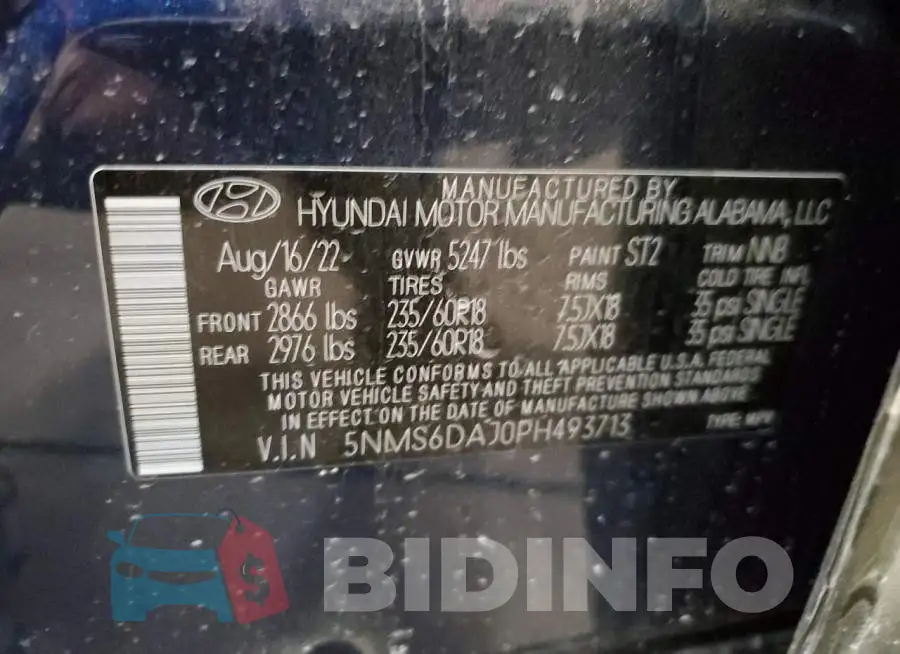 5NMS6DAJ0PH493713 Photo# 13