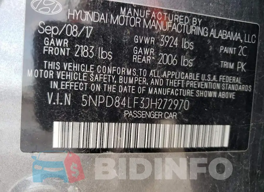 5NPD84LF3JH272970 Photo# 13