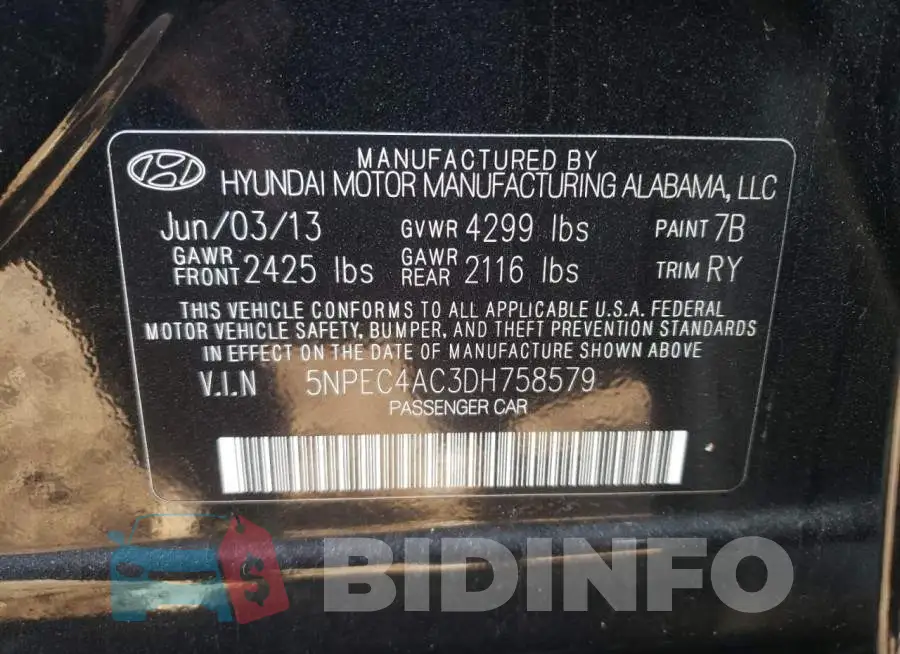 5NPEC4AC3DH758579 Photo# 12