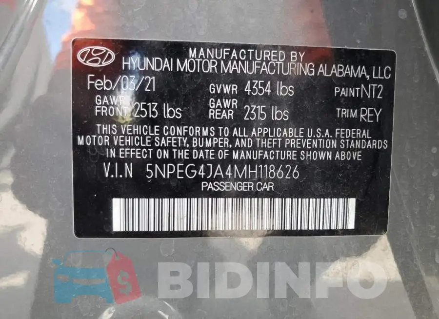 5NPEG4JA4MH118626 Photo# 10