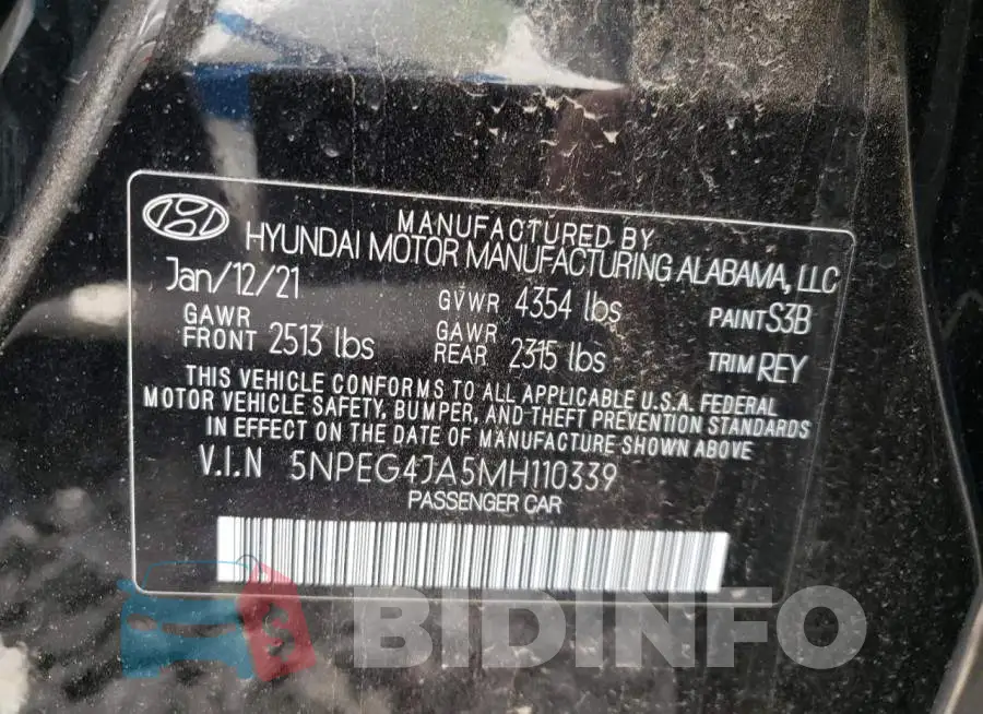 5NPEG4JA5MH110339 Photo# 10