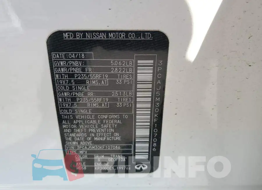 3PCAJ5M30KF107086 Photo# 13