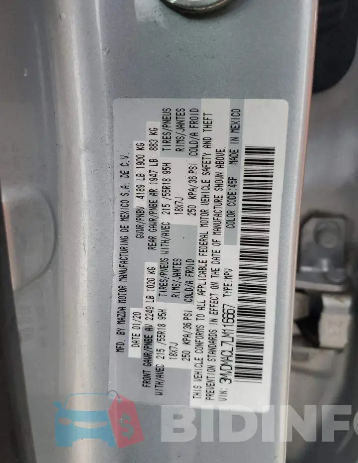 3MVDMACL7LM116667 Photo# 13
