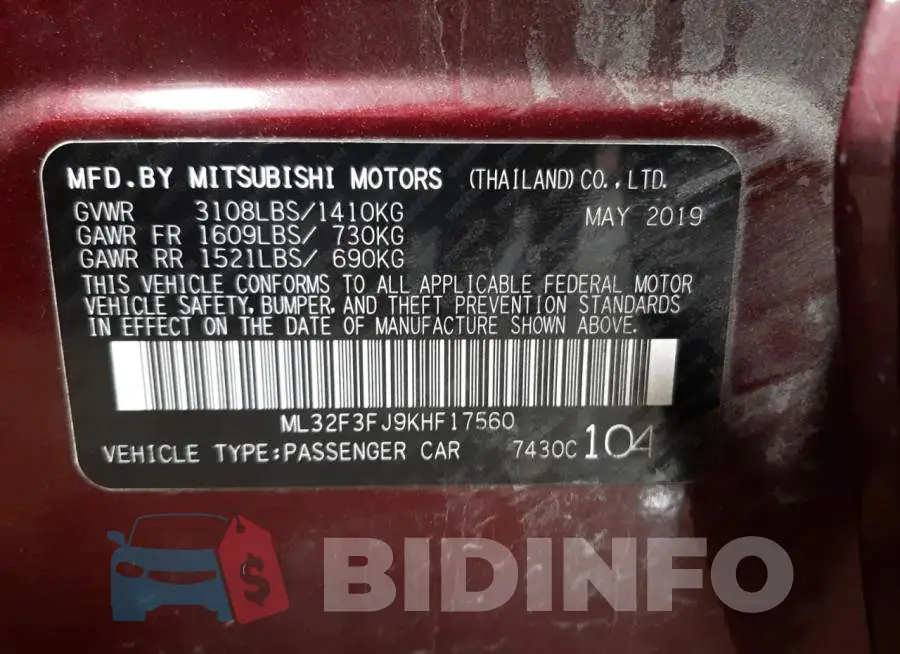ML32F3FJ9KHF17560 Photo# 13