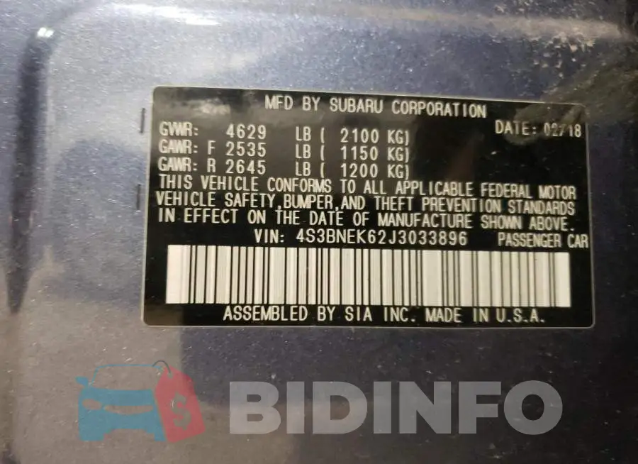 4S3BNEK62J3033896 Photo# 12