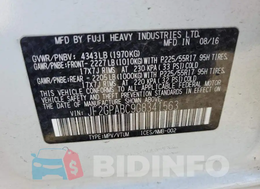 JF2GPABC9G8341563 Photo# 13