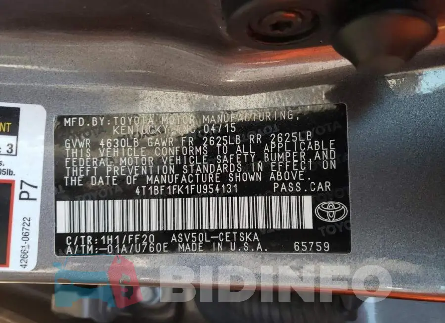 4T1BF1FK1FU954131 Photo# 12