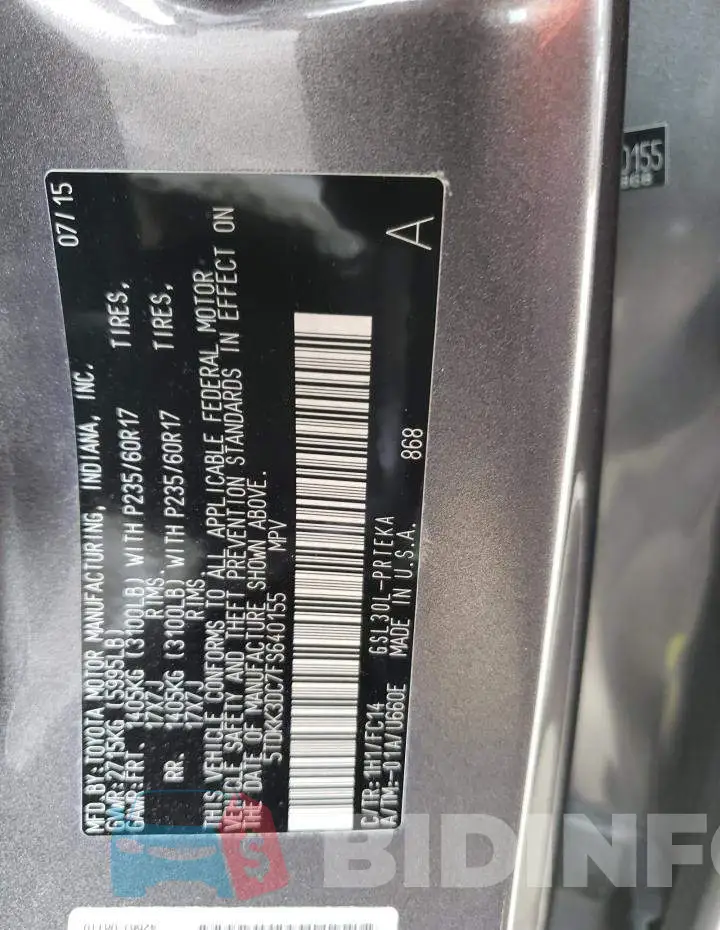 5TDKK3DC7FS640155 Photo# 13