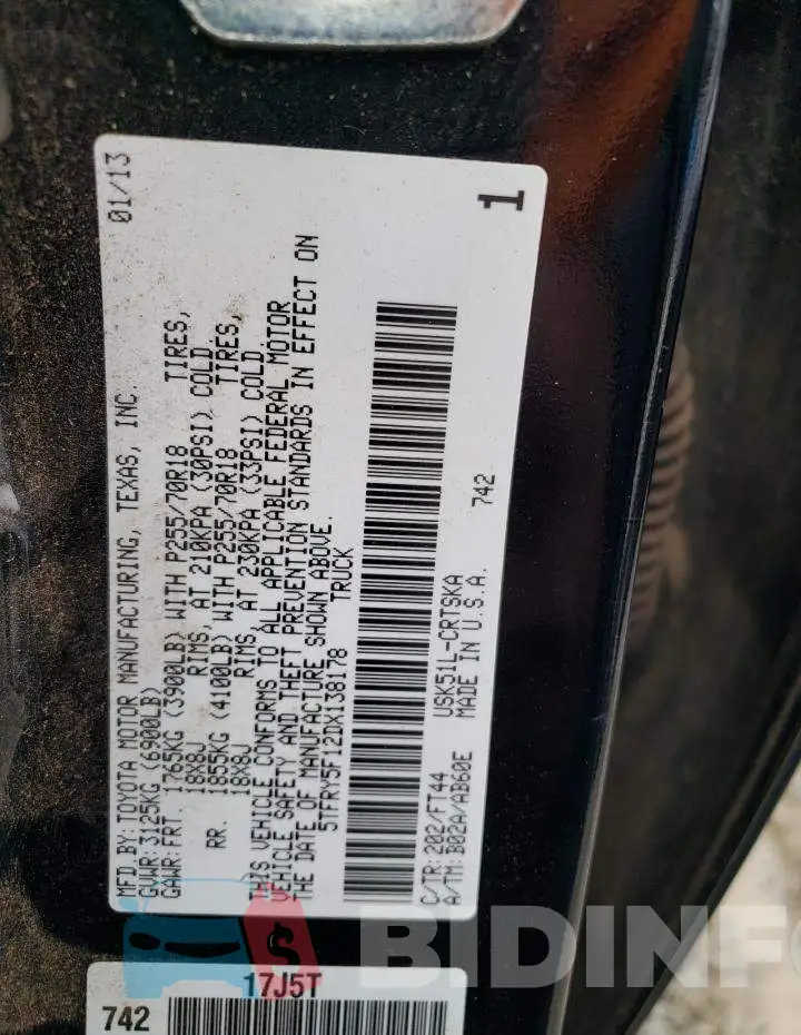 5TFRY5F12DX138178 Photo# 12