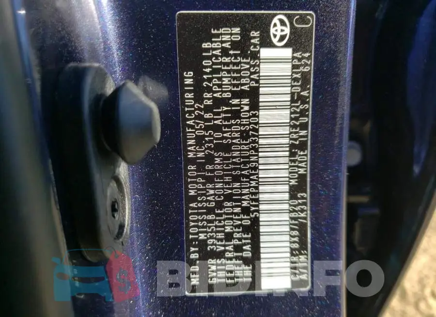 5YFEPMAE9NP337203 Photo# 10