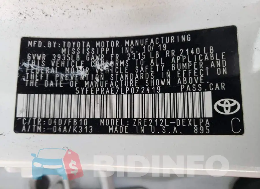 5YFEPRAE7LP072419 Photo# 12