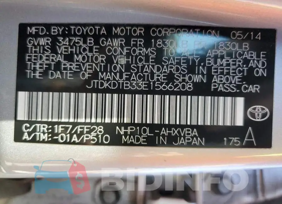 JTDKDTB33E1566208 Photo# 10