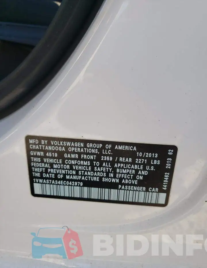 1VWAS7A34EC042979 Photo# 12