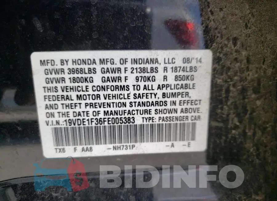 19VDE1F36FE005383 Photo# 10