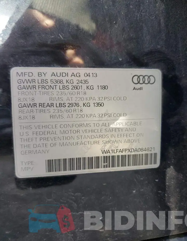 WA1LFAFPXDA084621 Photo# 10