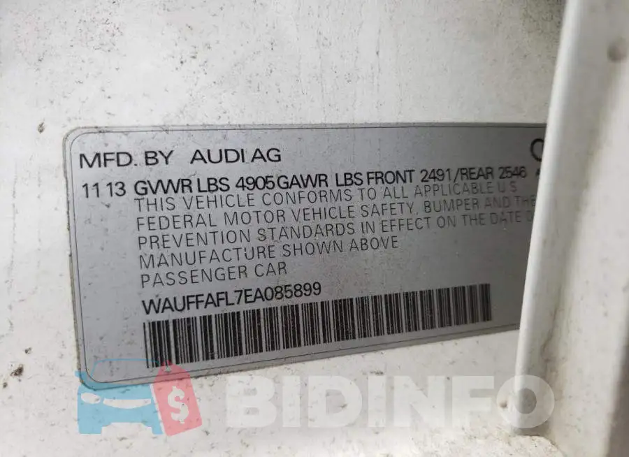 WAUFFAFL7EA085899 Photo# 10