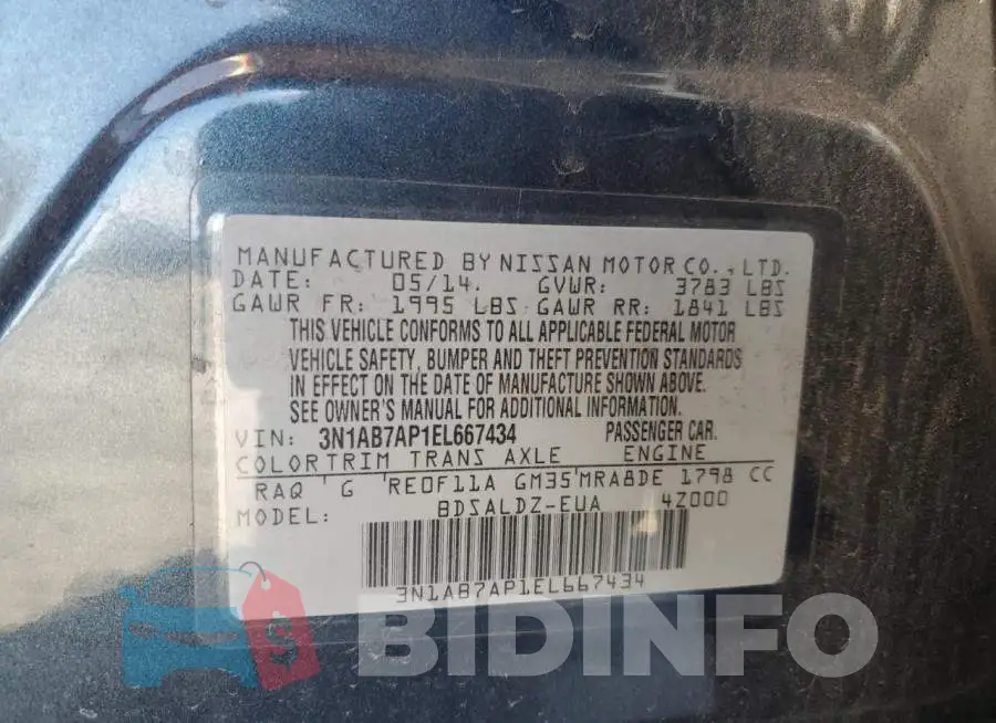 3N1AB7AP1EL667434 Photo# 12