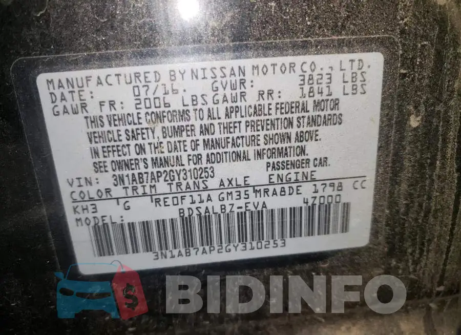 3N1AB7AP2GY310253 Photo# 10