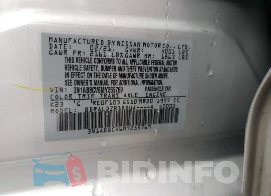 3N1AB8CV6MY255769 Photo# 12
