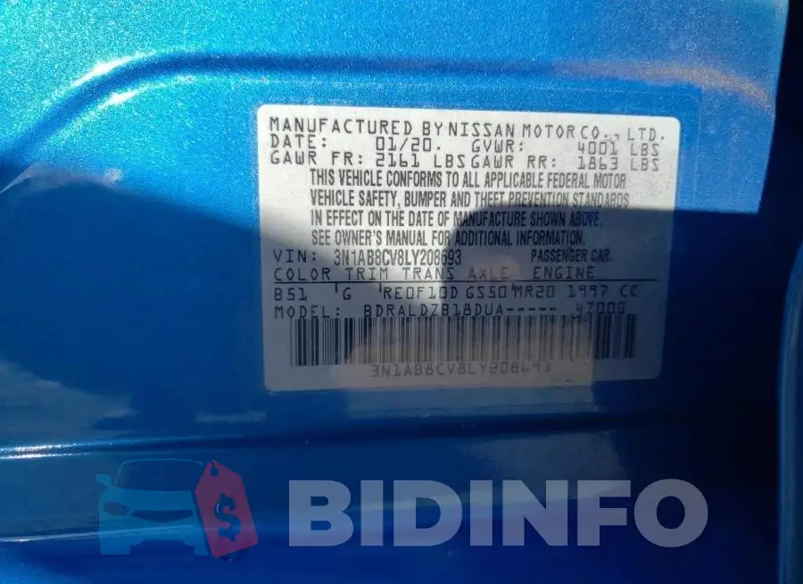 3N1AB8CV8LY208693 Photo# 13