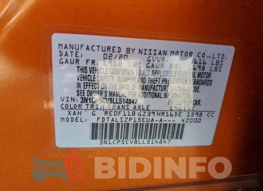 3N1CP5CV8LL514847 Photo# 10
